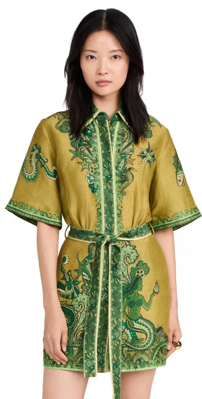 ALÉMAIS Solaris Mini Dress Olive