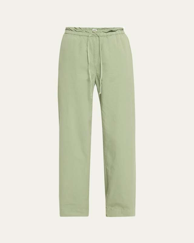 Sam Relaxed Cotton Twill Snap-Cuff Trousers
