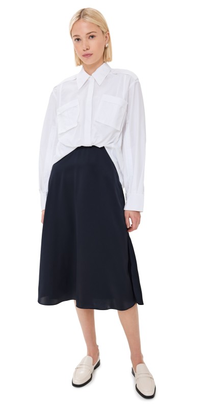 3.1 Phillip Lim Relaxed Draped Shirt Combo Dress White