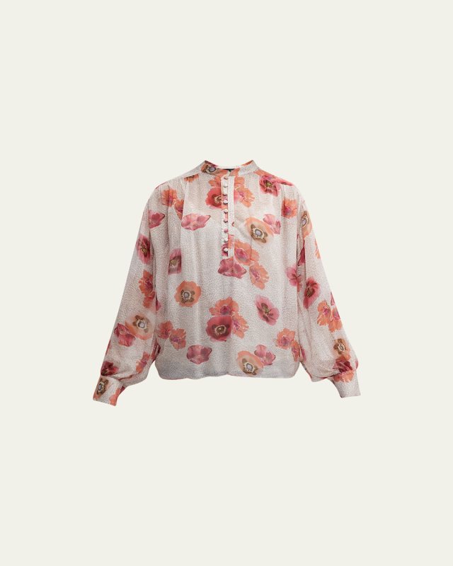 Carla Floral Long-Sleeve Blouse