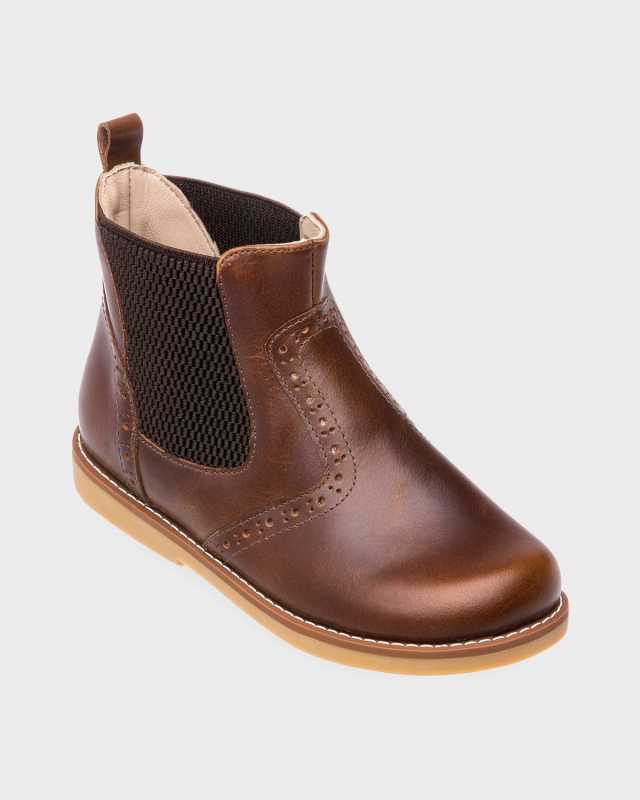Boy's Perforated Leather Chelsea Booties, Baby/Toddler/Kids