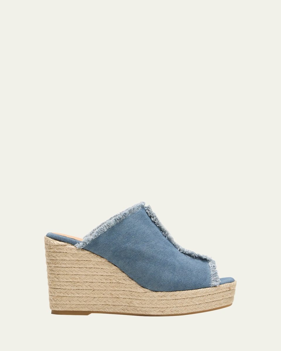 Fatima Frayed Canvas Slide Espadrilles