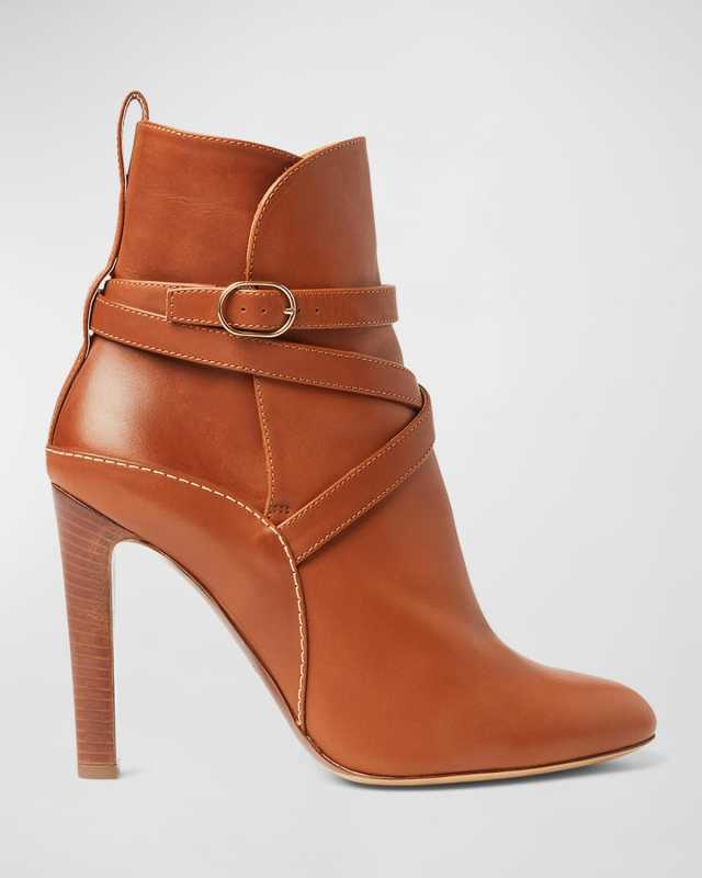 Kourtney Ankle-Buckle Stiletto Booties