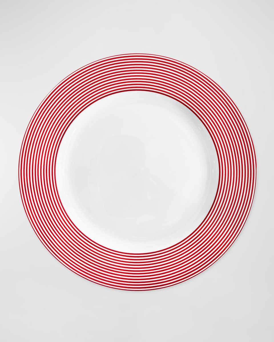Newport Striped Rimmed Dinner Plate, Set of 4