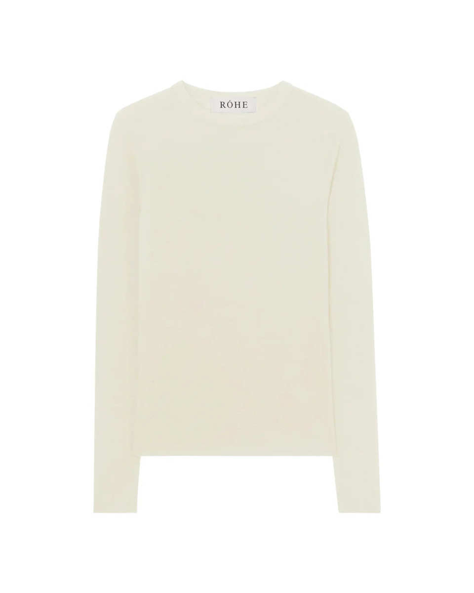 Soft Wool Jersey Long Sleeve Cream