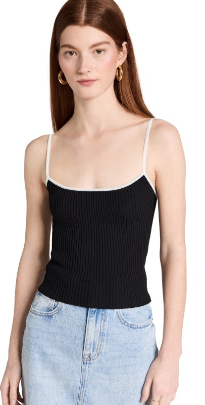 STAUD Soleil Top Black/White