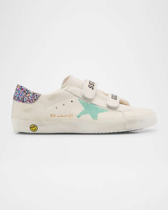 Girl's Old School Glitter Dual-Grip Sneakers,Toddler/Kids