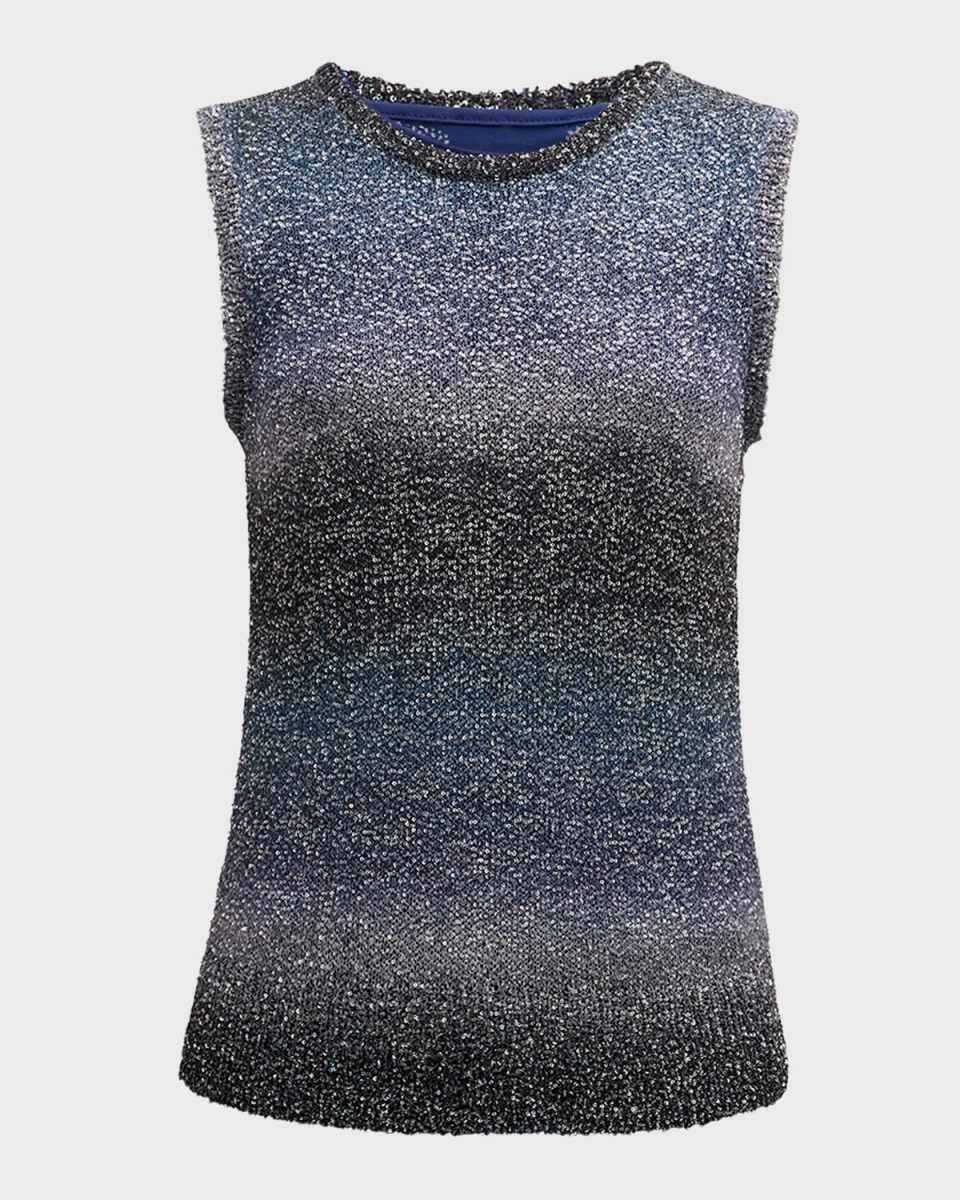 Metallic Ombre Paillette Knit Tank Top