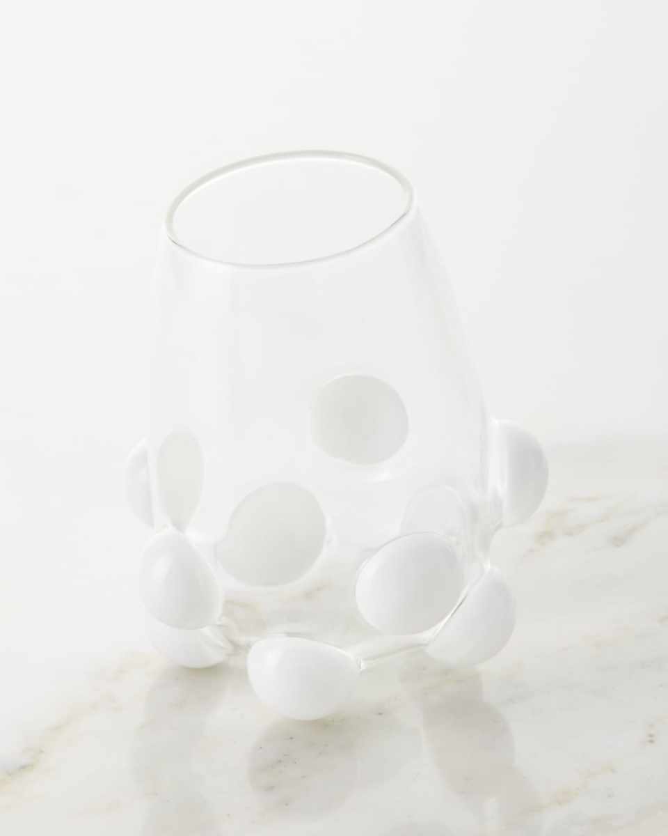 Bubble Wine Glass, White