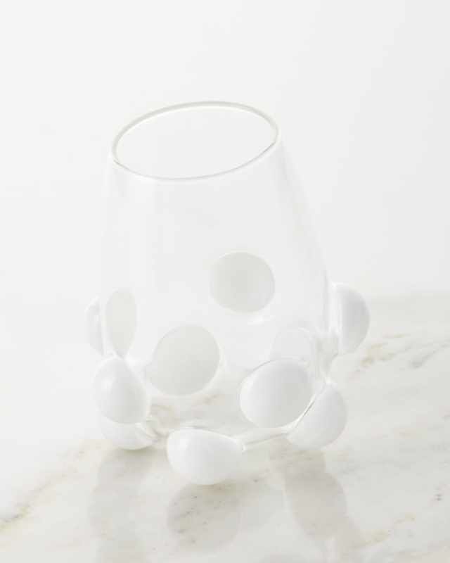 Bubble Wine Glass, White