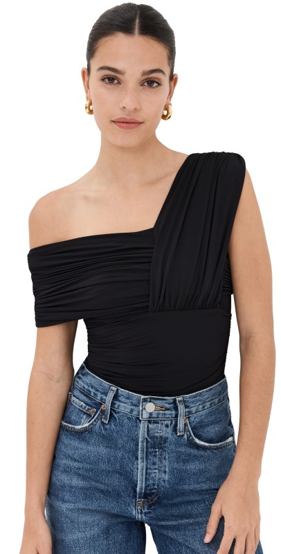 AGOLDE Etienne Thong Bodysuit Black
