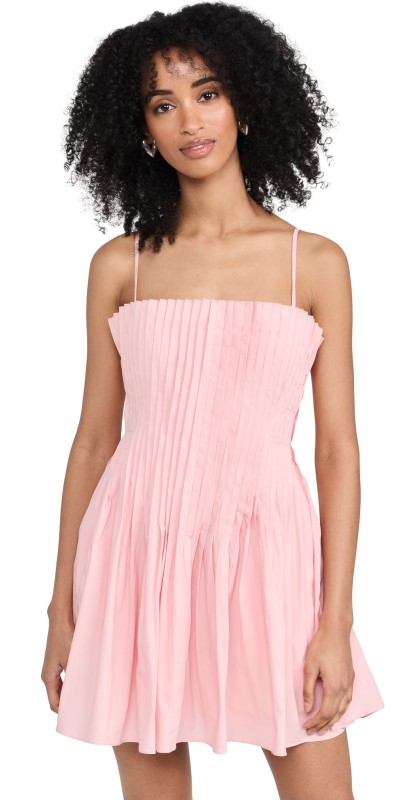STAUD Mini Bella Dress Pearl Pink