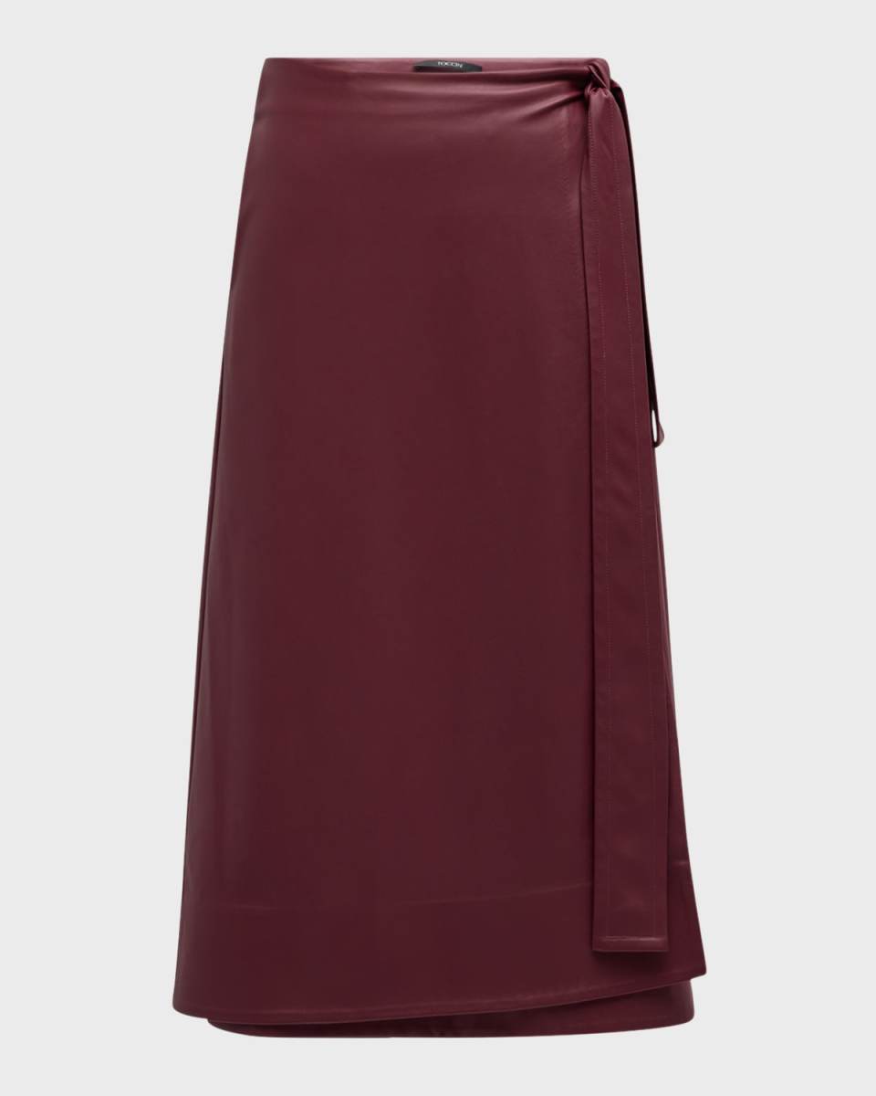 Beatrice Vegan Leather Wrap Skirt