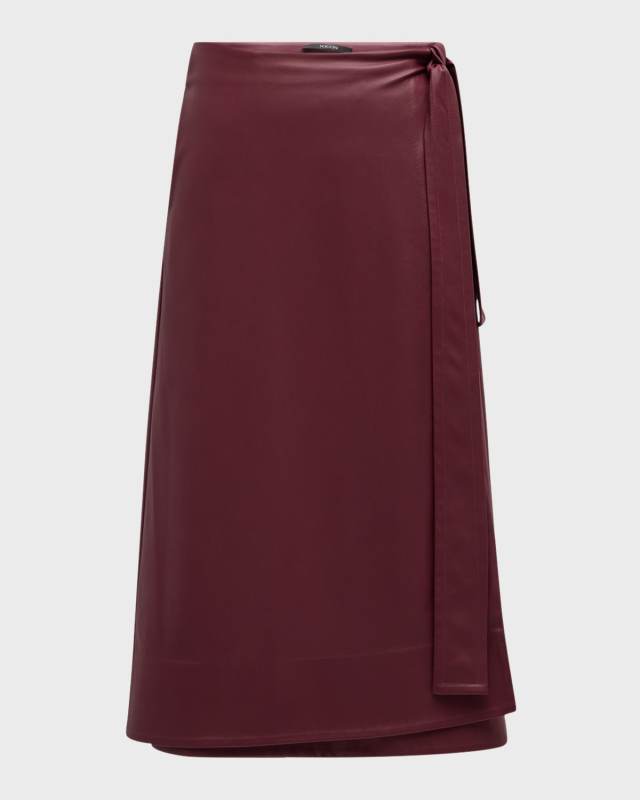 Beatrice Vegan Leather Wrap Skirt