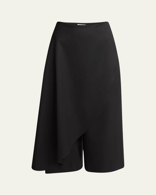 Draped Skirt Wool Pants