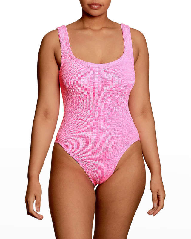 Square-Neck High-Cut One-Piece Swimsuit