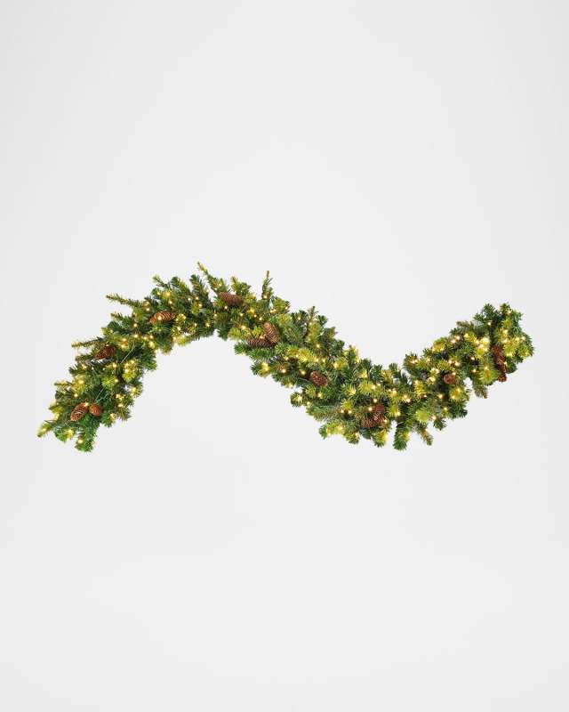 Deluxe Village Mix Pine 6' Pre-Lit Christmas Garland