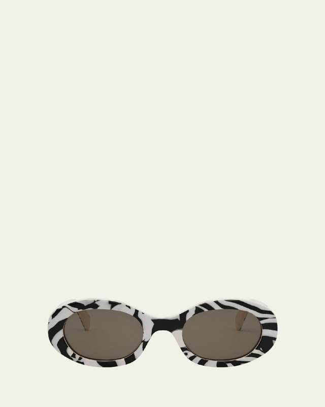 Triomphe Acetate Oval Sunglasses