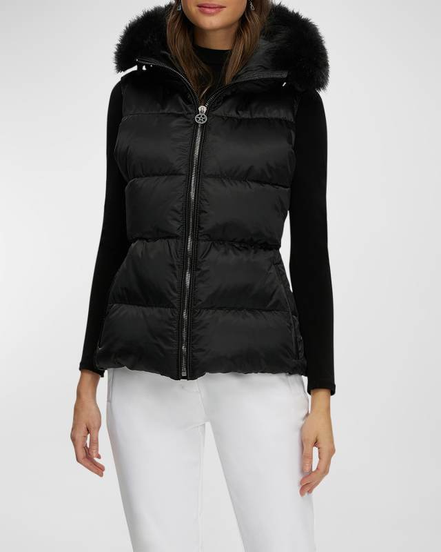 Apres-Ski Vest With Detachable Toscana Lamb Shearling Hood Trim