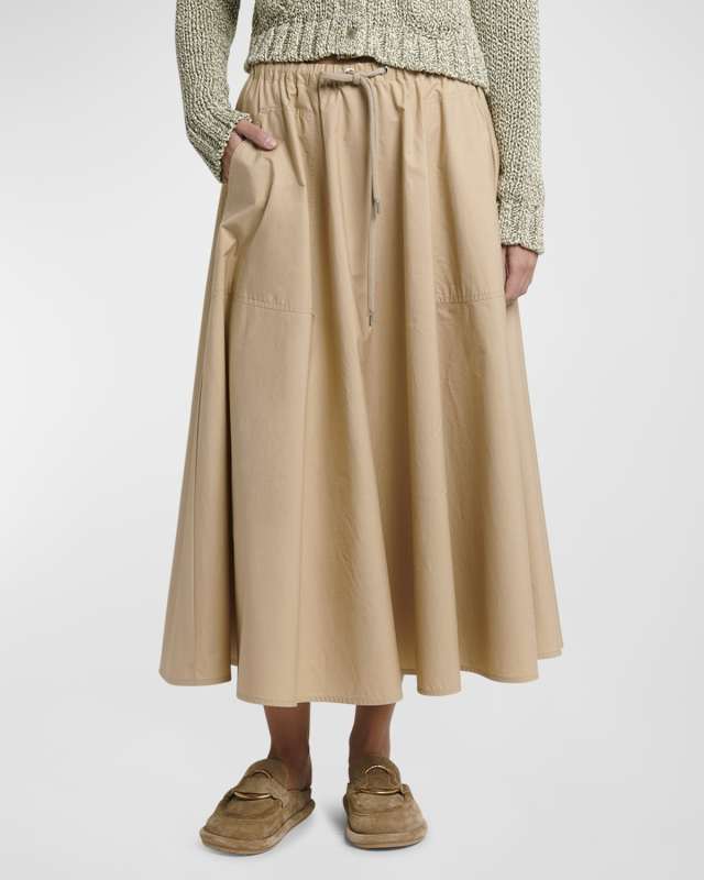 Drawstring Midi Skirt