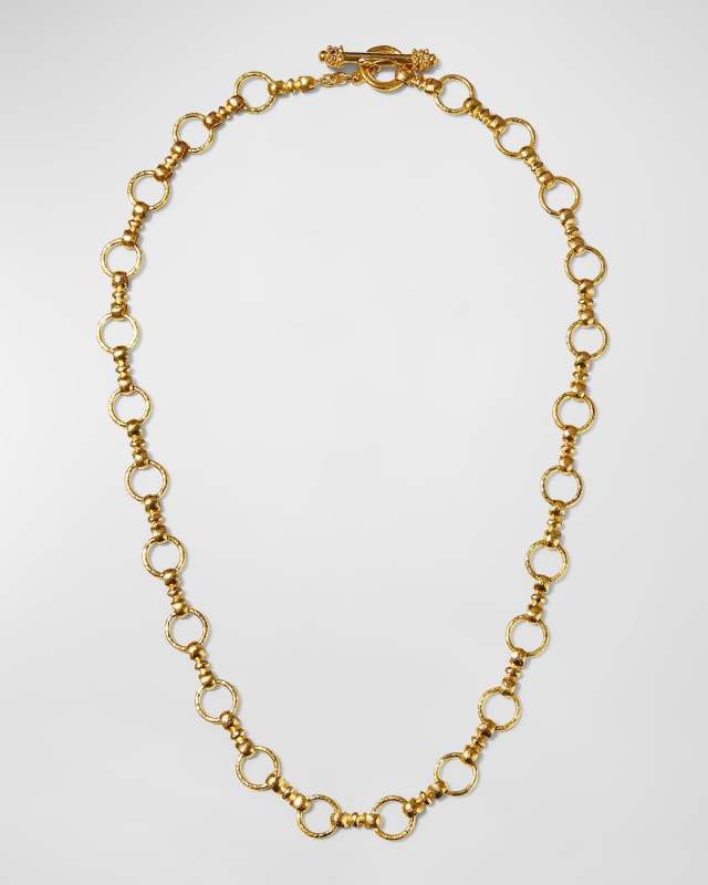 19K Yellow Gold Celtic Link Necklace, 21"L