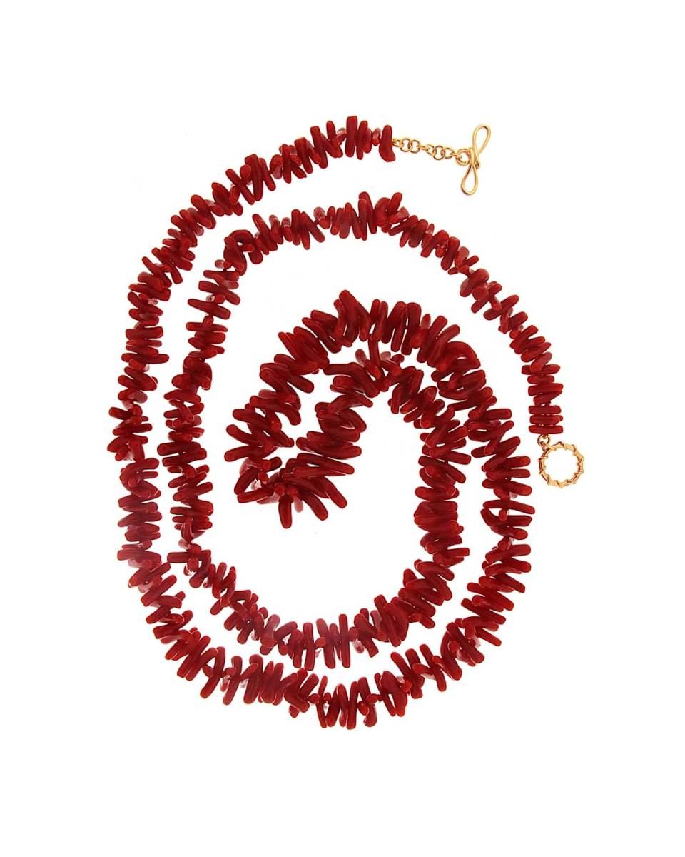 CORAL ROUNDELS 38IN NECK 18K