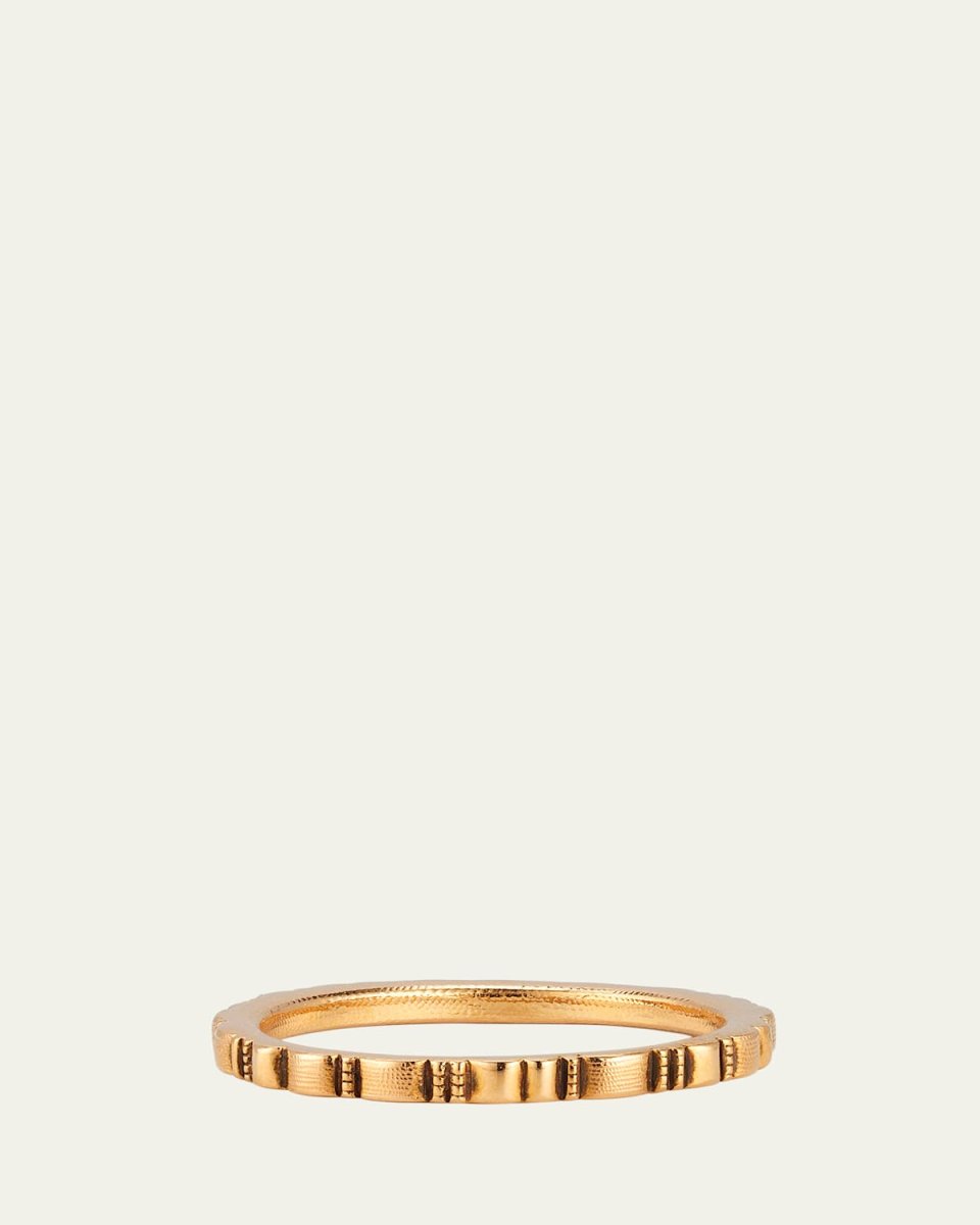 18K Yellow Gold Ridges Band Ring