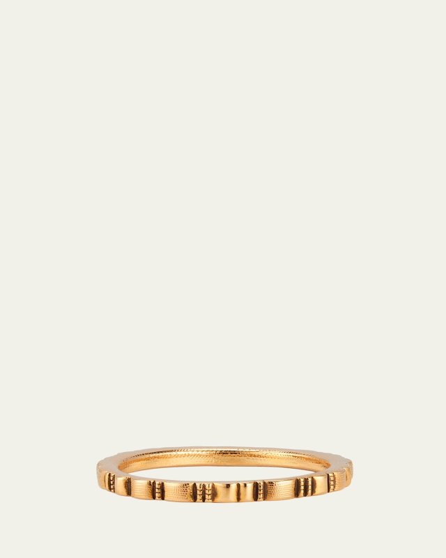 18K Yellow Gold Ridges Band Ring