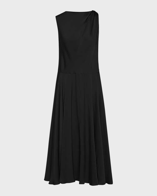 Sadie Twisted Sleeveless Silk Midi Dress