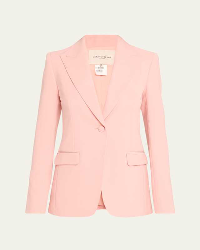 Single-Button Finesse Crepe Blazer