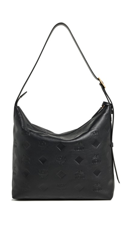 MCM Aren Maxi Leather Bag Black