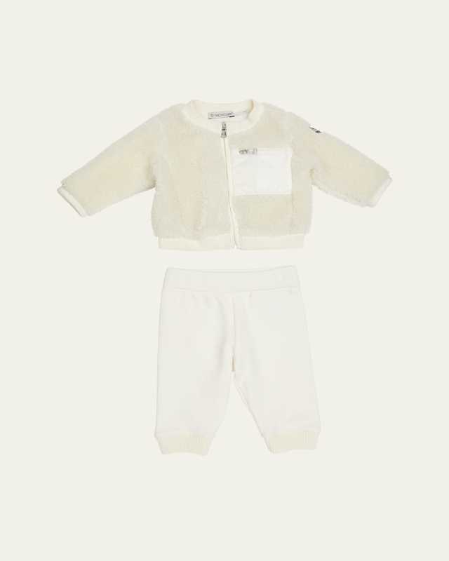 Girl's Plush Jacket & Sweatpants Set, Size 6M-