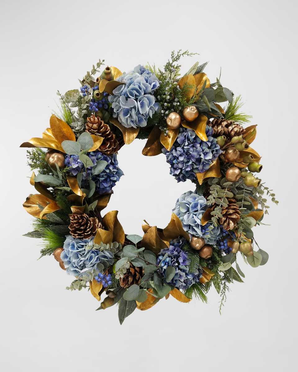 32" Holiday Hydrangea Wreath