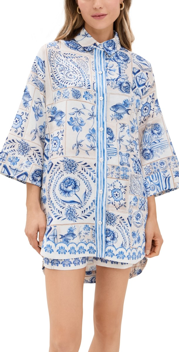 Agua Bendita Chrissy Azure Top Multicolor