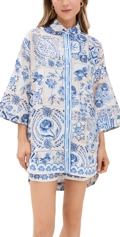 Agua Bendita Chrissy Azure Top Multicolor