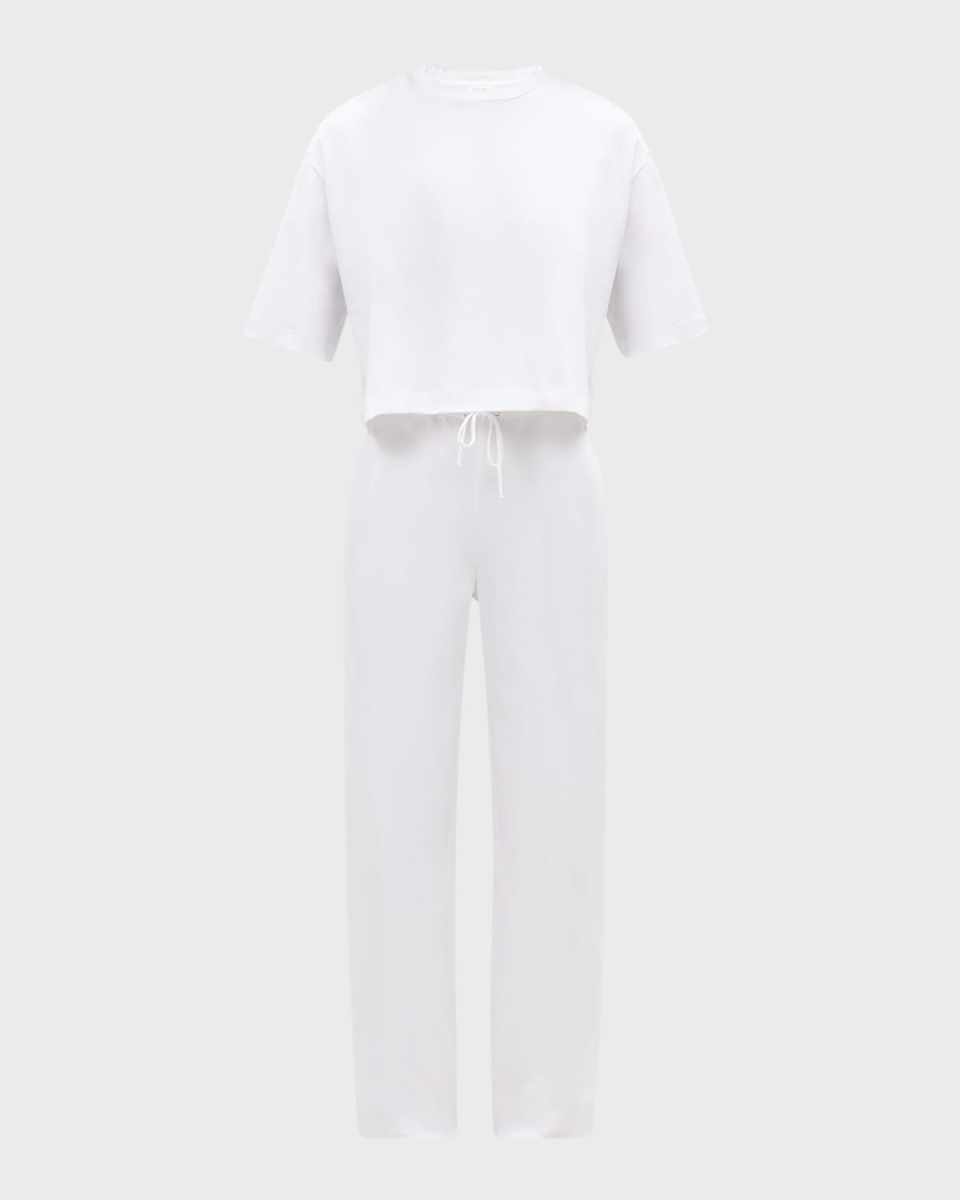 Cotton Crop Tee Pajama Set