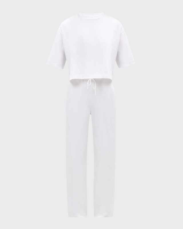 Cotton Crop Tee Pajama Set