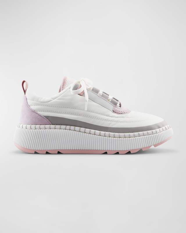Sayah Pillowy Nylon Platform Sneakers