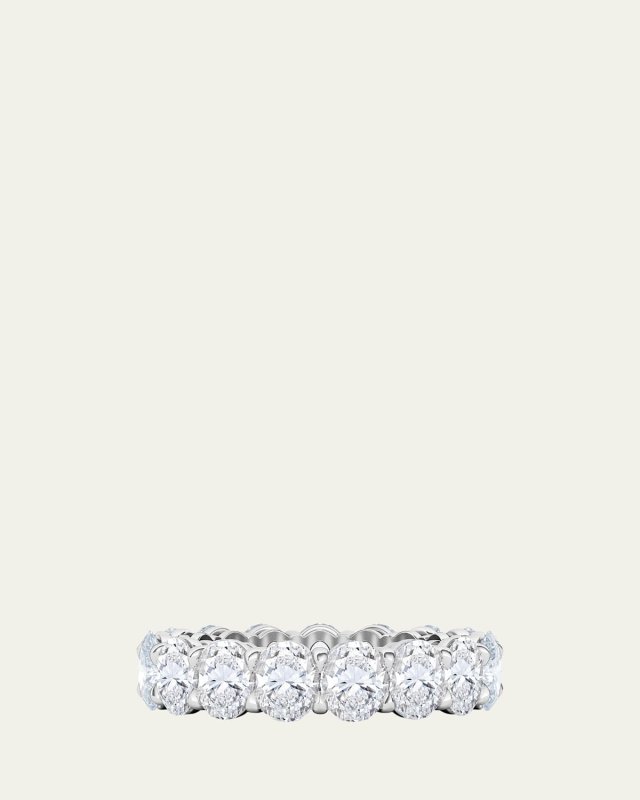 18K Oval Cut Lab Grown Diamond Eternity Band, 7.5tcw