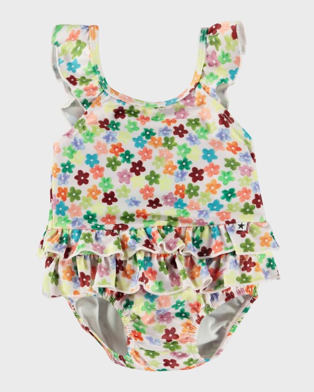Girl's Nalani Floral One-Piece Swimsuit, Size 3M-3