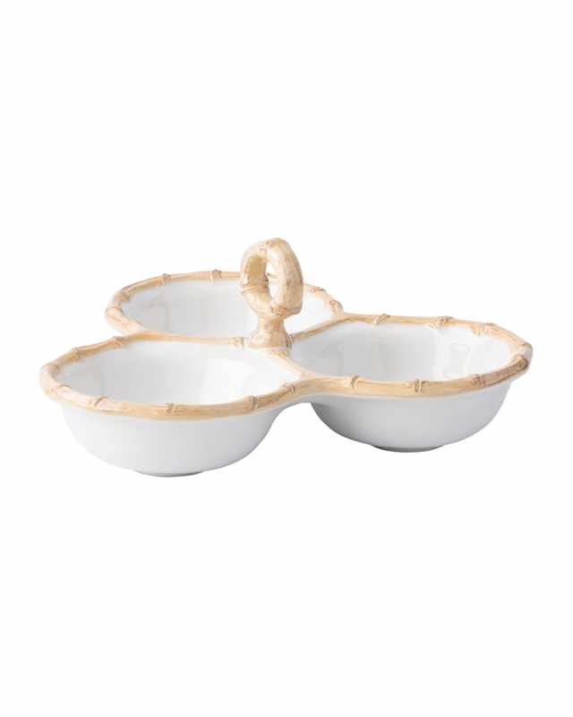 Bamboo 9" Triple Bowl Server - Natural