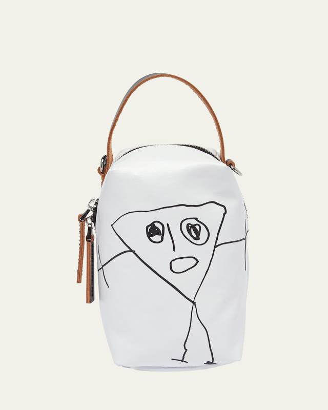 Pili Graphic-Print Leather Bucket Bag