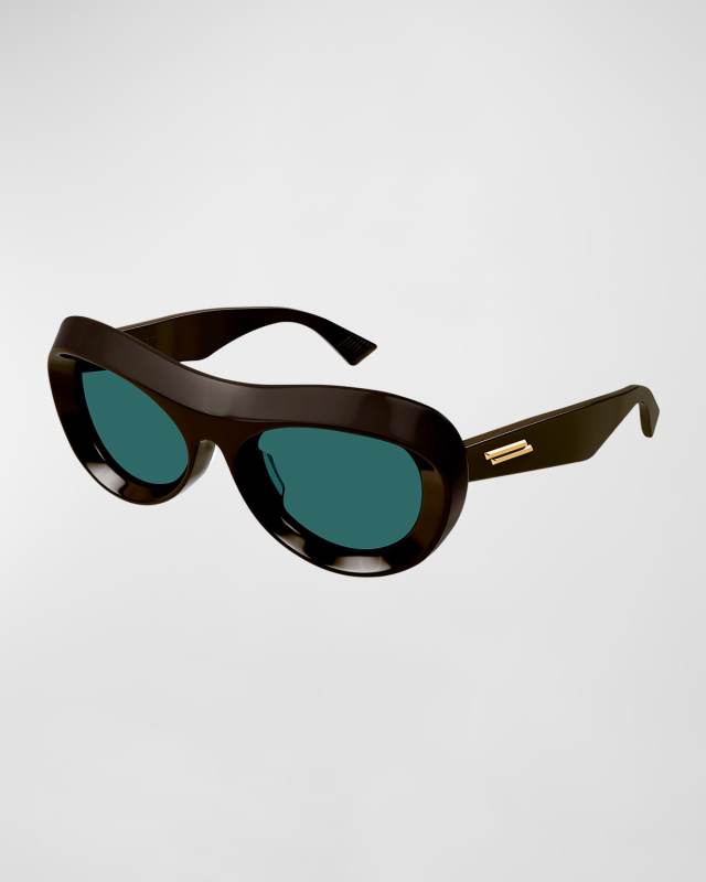 Beveled Acetate Oval Sunglasses