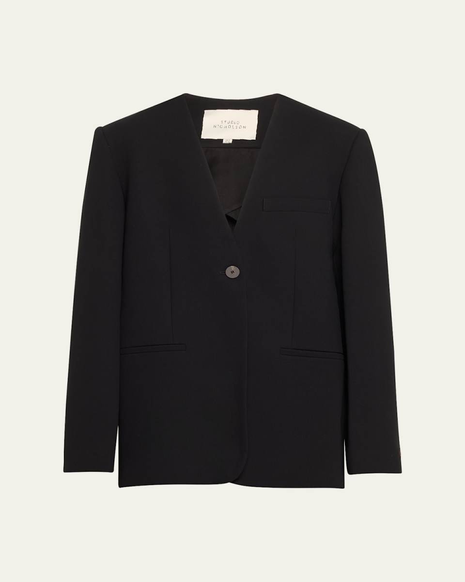 Collarless Tailored Blazer