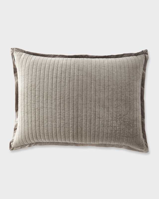 Aria Quilted Luxe Euro Pillow Matte Velvet, 27 x 36