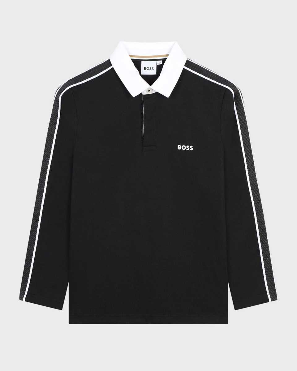 Boy's Logo-Print Polo Shirt, Size 4-5