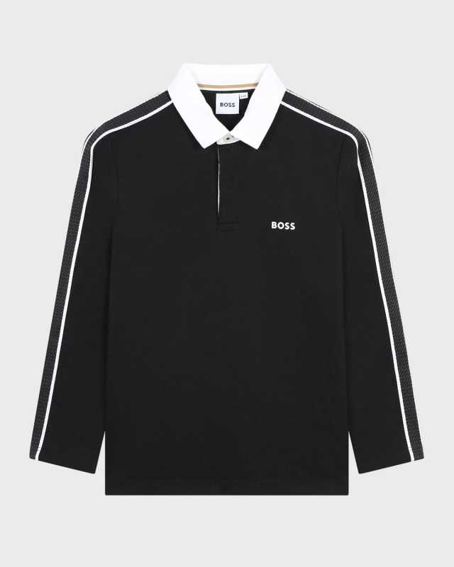 Boy's Logo-Print Polo Shirt, Size 4-5