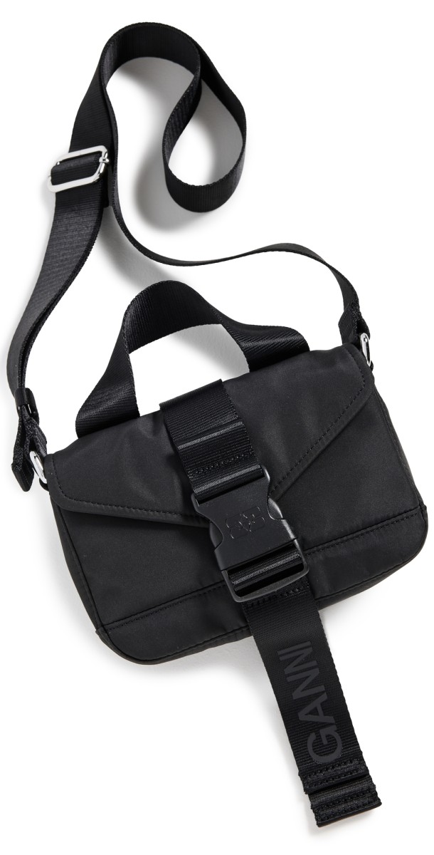 GANNI Recycled Tech Mini Satchel Black