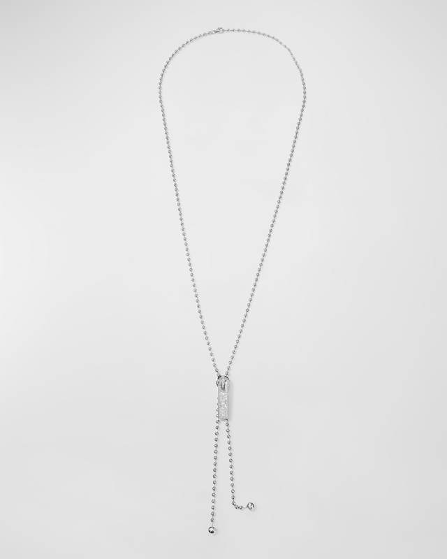 18K Yellow Gold Pave Diamond Zipper Necklace, 0.73tcw