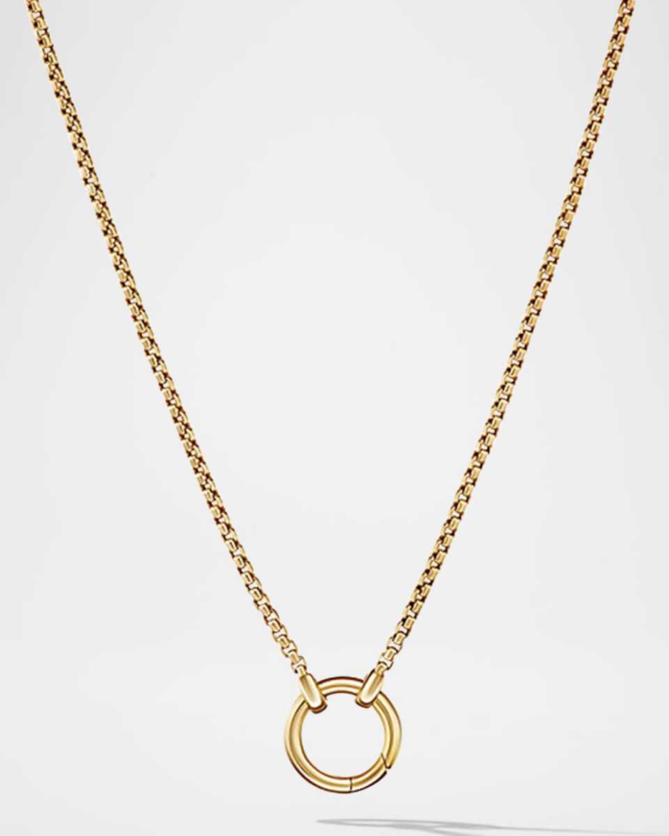 Smooth Amulet Vehicle Box Chain Necklace in 18K Yellow Gold, 1.75mm